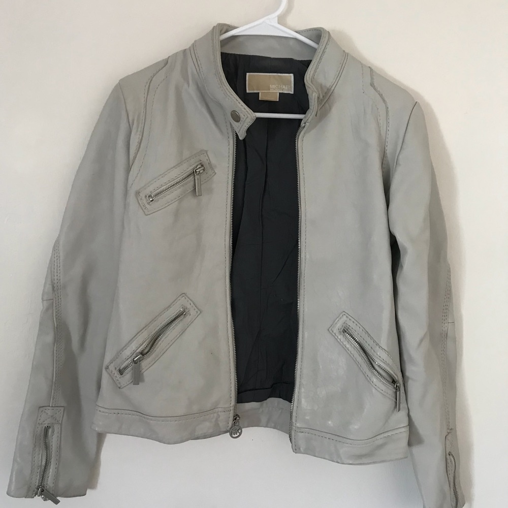 Michael Kors Off-White Leather Jacket